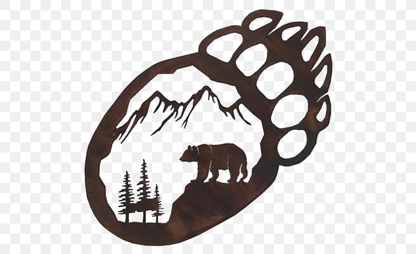 Bear Art Paw Wall Metal, PNG, 500x500px, Bear, American Black Bear, Antler, Art, Carnivoran Download Free