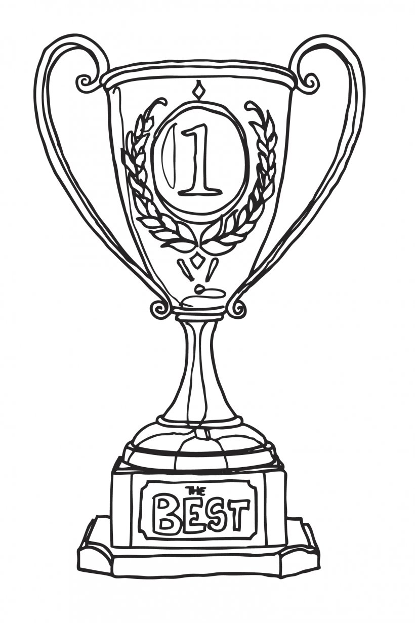 Trophy Sketch Awards Drawing Place 1st Illustration Vector Line Medal ...