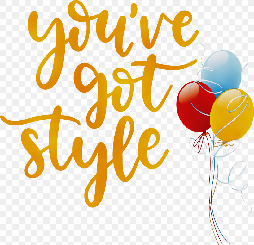 Logo Balloon Yellow Meter Line, PNG, 3000x2887px, Fashion, Balloon, Birthday, Happiness, Line Download Free