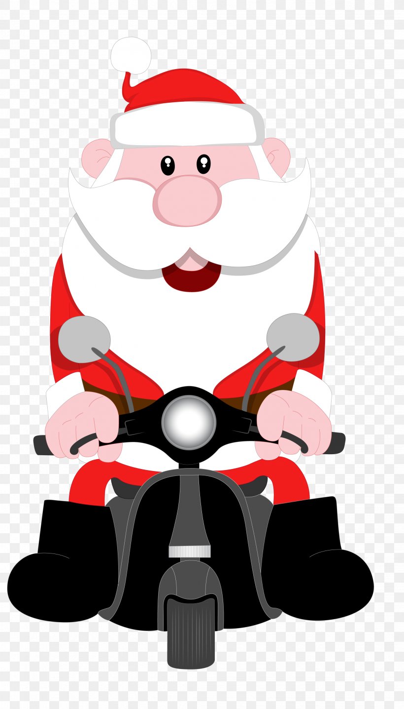Santa Claus Cartoon Motorcycle Illustration, PNG, 2042x3576px, Santa Claus, Art, Cartoon, Christmas, Christmas Decoration Download Free