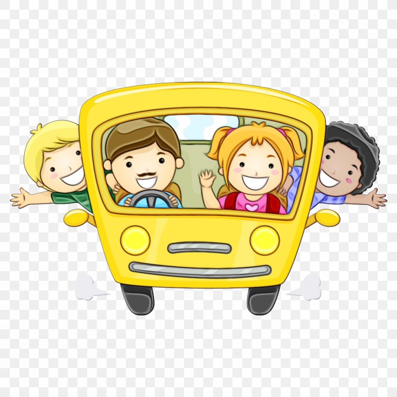 Cartoon School Bus, PNG, 1000x1000px, Car, Art, Behavior, Cartoon, Child Download Free