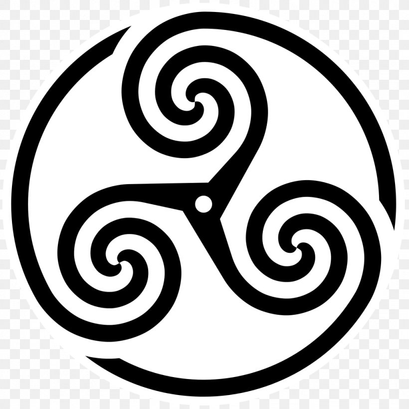 Symbol Triskelion Celtic Knot Celts Triquetra, PNG, 1024x1024px, Symbol, Area, Artwork, Black And White, Celtic Art Download Free
