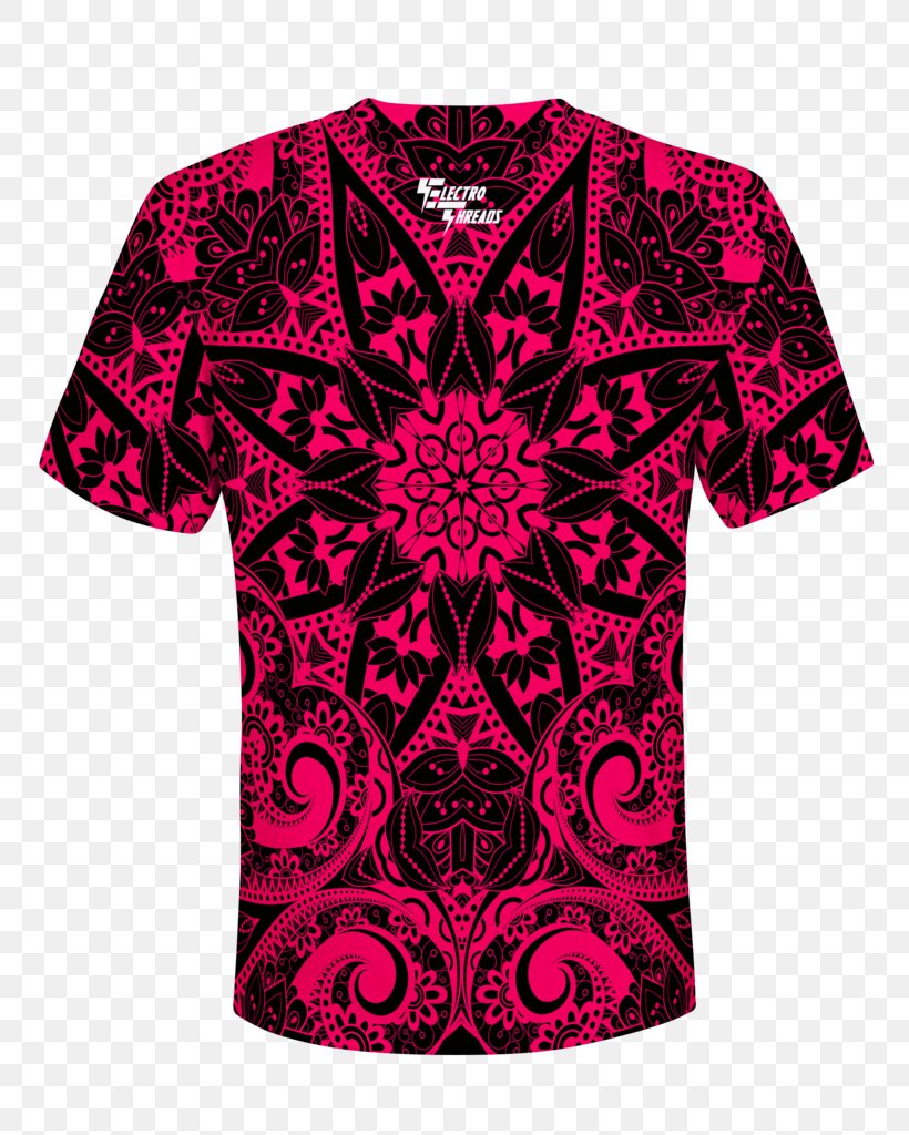 T-shirt Sleeve Visual Arts Electro Pink, PNG, 768x1024px, Tshirt, Active Shirt, Art, Magenta, Mandala Download Free