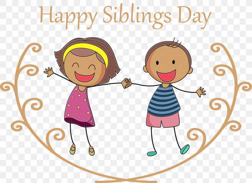 Cartoon Text Sharing Friendship Happy, PNG, 3000x2179px, Happy Siblings Day, Cartoon, Celebrating, Child, Friendship Download Free