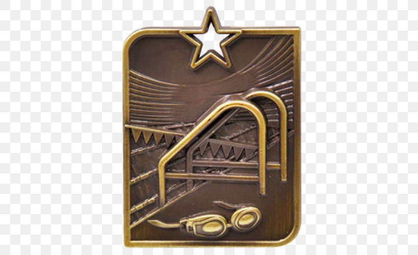 Medal Commemorative Plaque Trophy Ribbon Swimming, PNG, 500x500px, Medal, Brand, Commemorative Plaque, Metal, Rectangle Download Free