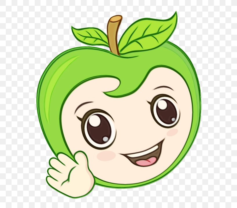 Green Face Cartoon Apple Facial Expression, PNG, 720x720px, Watercolor, Apple, Cartoon, Face, Facial Expression Download Free