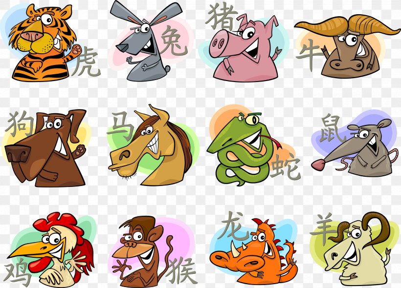 Chinese Zodiac Horoscope Astrological Sign, PNG, 2400x1727px, Chinese Zodiac, Animal, Animal Figure, Astrological Sign, Cartoon Download Free