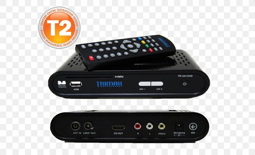 TV Tuner Cards & Adapters DVB-T2 Trimax Tr-2012HD Television, PNG, 600x500px, Tv Tuner Cards Adapters, Artikel, Audio Receiver, Digital Signal, Digital Television Download Free