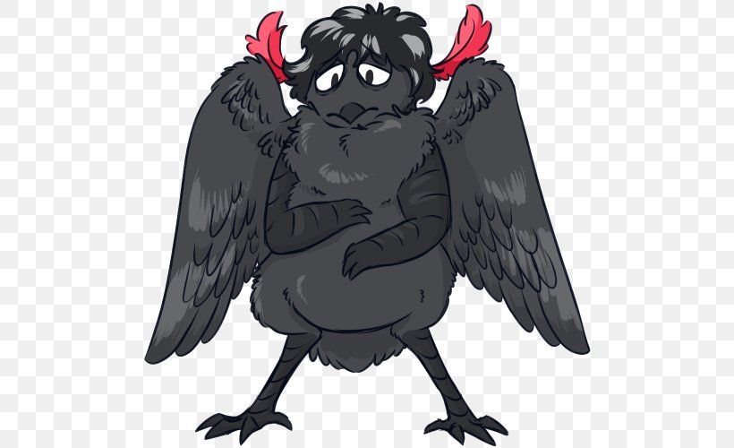 Demon Bird Of Prey Beak Common Raven, PNG, 500x500px, Demon, Animated Cartoon, Beak, Bird, Bird Of Prey Download Free