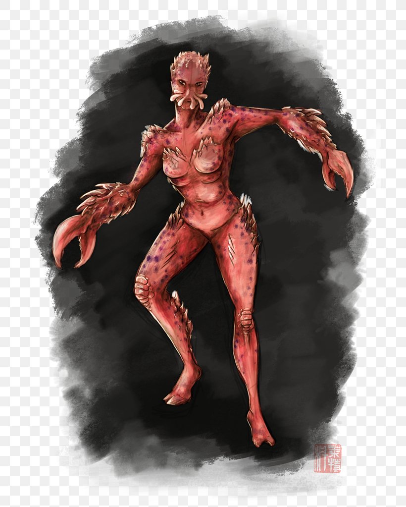 Demon Homo Sapiens Muscle Legendary Creature, PNG, 719x1023px, Watercolor, Cartoon, Flower, Frame, Heart Download Free
