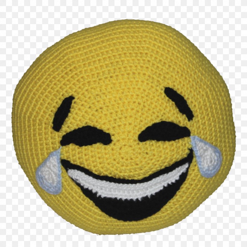 Face With Tears Of Joy Emoji Emoticon Crying Laughter, PNG, 1024x1024px, Face With Tears Of Joy Emoji, Crochet, Crying, Cushion, Emoji Download Free
