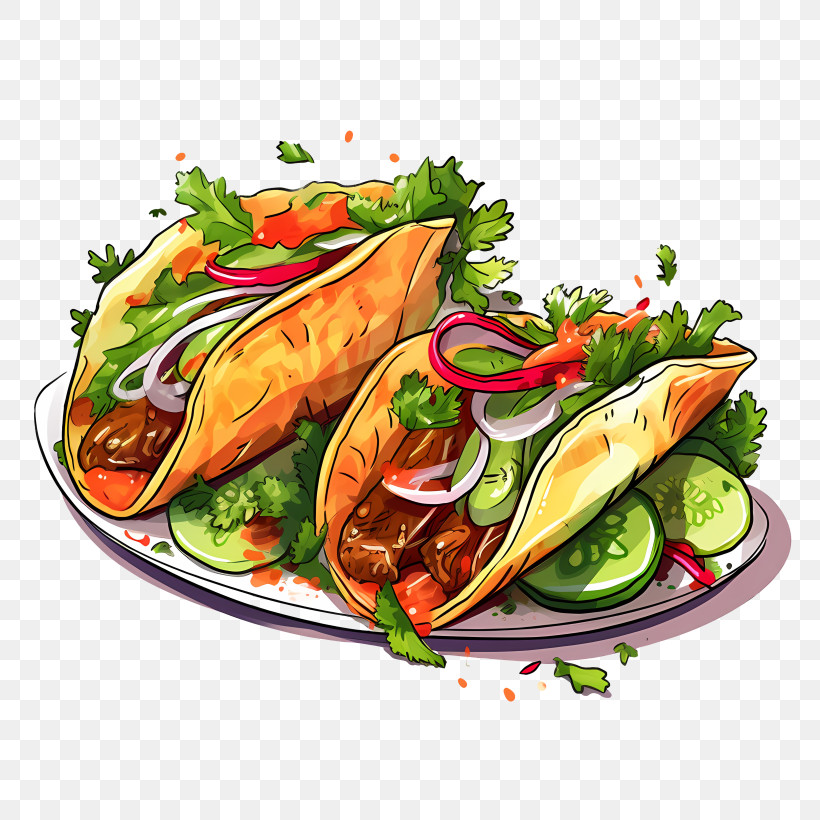Taco Plate Of Flavorful Tacos With Fresh Ingredients PNG Taco Plate Of Flavorful Tacos With Fresh Ingredients PNG