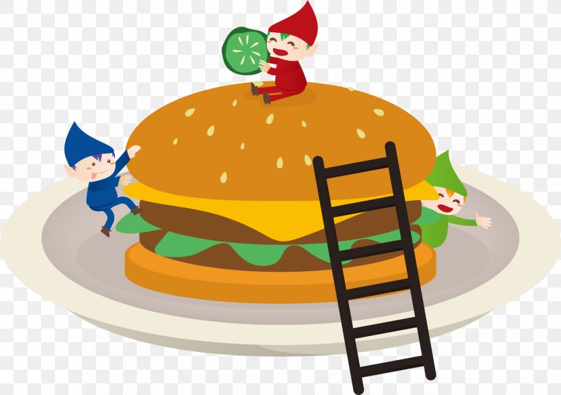 Hamburger Junk Food Ladder Cartoon, PNG, 1860x1310px, Hamburger, Birthday Cake, Bun, Cake, Cake Decorating Download Free
