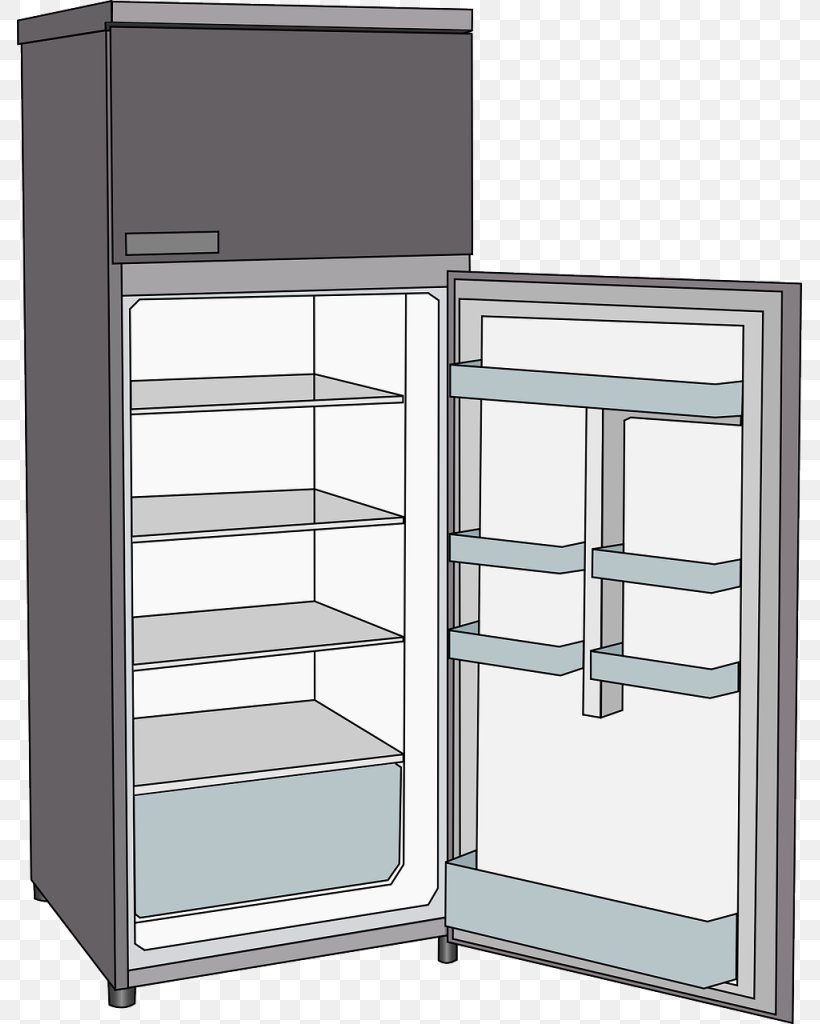 Refrigerator Cartoon Drawing Clip Art, PNG, 785x1024px, Refrigerator, Cartoon, Cooking Ranges, Display Case, Drawing Download Free