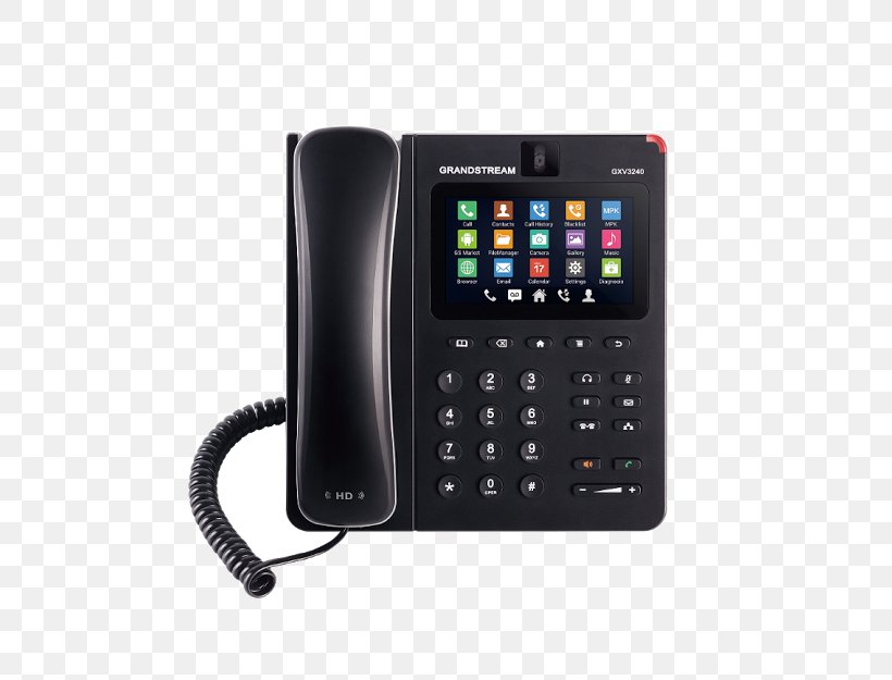 Grandstream GXV3240 Grandstream Networks Voice Over IP VoIP Phone Grandstream GXV3275, PNG, 500x625px, Grandstream Gxv3240, Android, Corded Phone, Electronic Device, Electronics Download Free