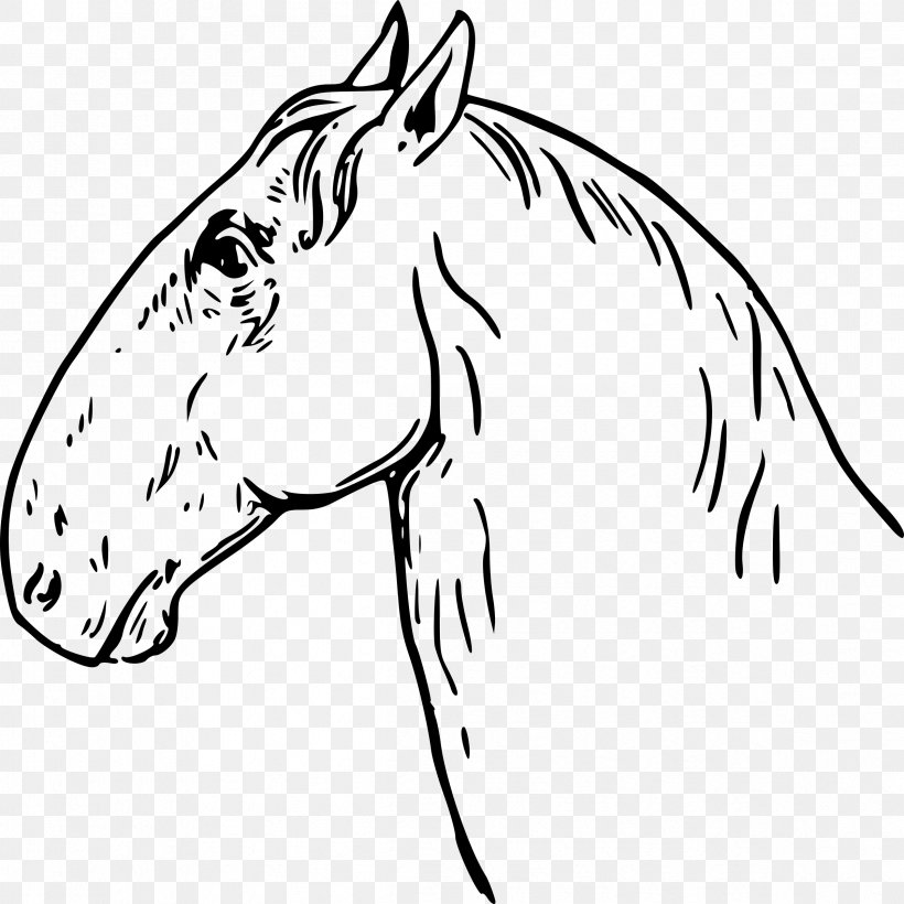 Horse Clip Art, PNG, 2398x2400px, Horse, Art, Artwork, Black, Black And White Download Free