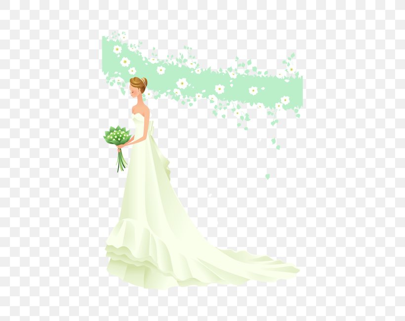 Bride Wedding Green Beauty Flower, PNG, 650x650px, Watercolor, Cartoon, Flower, Frame, Heart Download Free