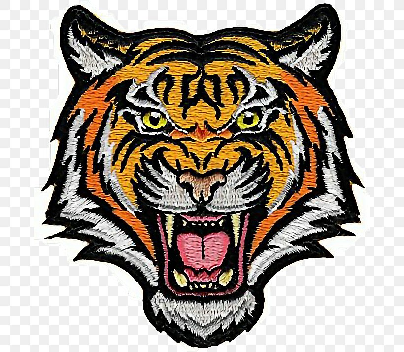 Embroidered Patch Iron-on Sewing Amazon.com T-shirt, PNG, 682x714px, Embroidered Patch, Amazoncom, Applique, Art, Bengal Tiger Download Free