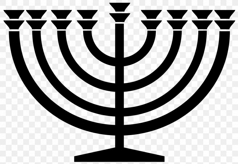 Menorah Judaism Hanukkah Jewish Symbolism, PNG, 2000x1381px, Menorah, Black And White, Candle Holder, Chai, Christian Symbolism Download Free
