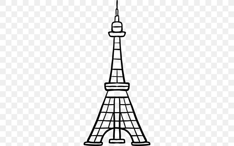 Tokyo Tower Eiffel Tower Line Art, PNG, 512x512px, Tokyo Tower, Black And White, Color, Eiffel Tower, Line Art Download Free