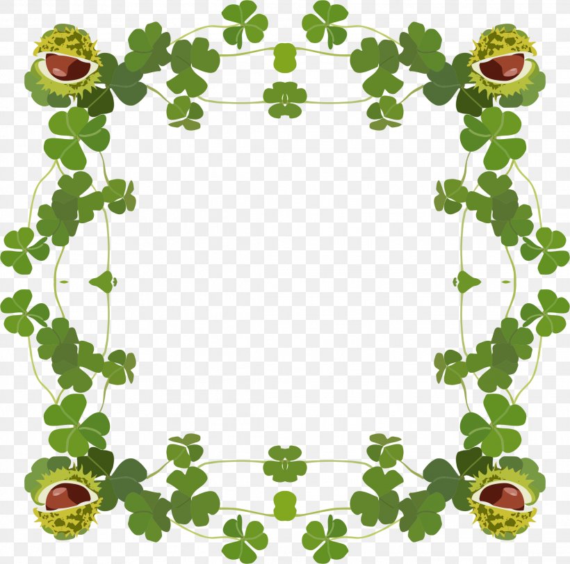 White Clover Red Clover Four-leaf Clover Clip Art, PNG, 2228x2206px, White Clover, Border, Branch, Clover, Flora Download Free
