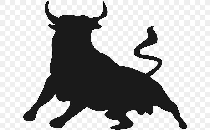 Cattle Silhouette, PNG, 640x508px, Cattle, Black, Black And White, Bull, Bullfighting Download Free