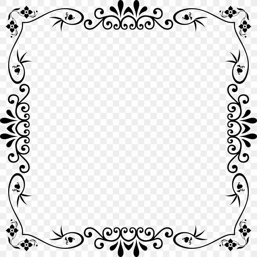 Picture Frames Clip Art, PNG, 2332x2332px, Picture Frames, Area, Art, Black, Black And White Download Free