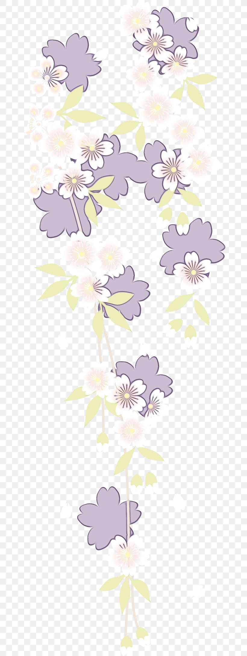 Floral Design, PNG, 676x2177px, Cherry Flower, Blossom, Floral Design, Flower, Lilac Download Free