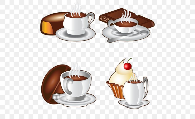 Coffee Cup Espresso Tea Chocolate Cake, PNG, 500x500px, Coffee Cup, Cake, Cappuccino, Chocolate, Chocolate Cake Download Free