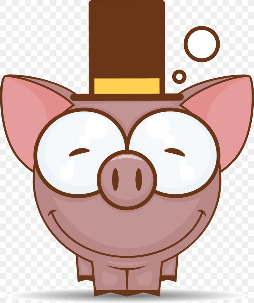 Domestic Pig Cartoon Sticker, PNG, 1056x1258px, Domestic Pig, Cartoon, Decal, Greeting Card, Head Download Free