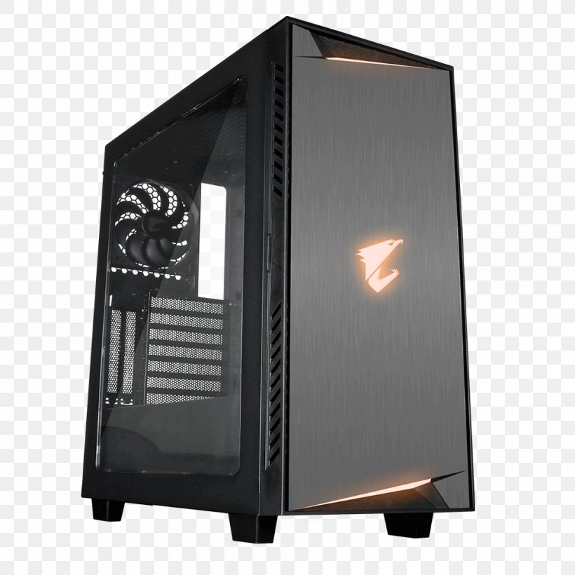 Computer Cases & Housings Graphics Cards & Video Adapters AORUS AC300W ATX Mid-Tower Desktop Gaming Chassis Gigabyte Technology, PNG, 1000x1000px, Computer Cases Housings, Aorus, Atx, Computer Case, Gamer Download Free