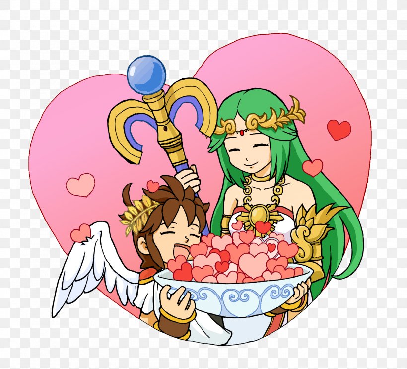 Kid Icarus: Uprising Super Smash Bros. For Nintendo 3DS And Wii U Pit Palutena, PNG, 1600x1450px, Watercolor, Cartoon, Flower, Frame, Heart Download Free