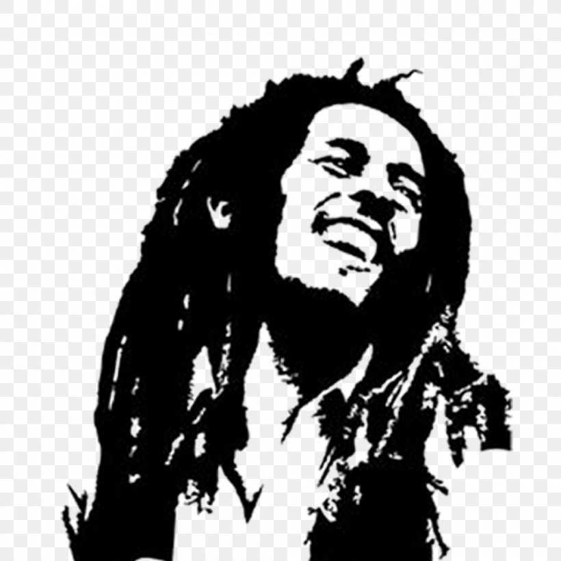 Sticker Wall Decal Reggae Polyvinyl Chloride, PNG, 1000x1000px, Sticker, Art, Black And White, Bob Marley, Bumper Sticker Download Free