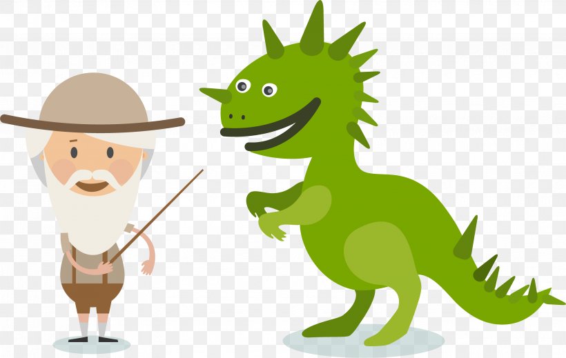 Cartoon Dinosaur Illustration, PNG, 3555x2252px, Cartoon, Character, Dinosaur, Element, Fictional Character Download Free