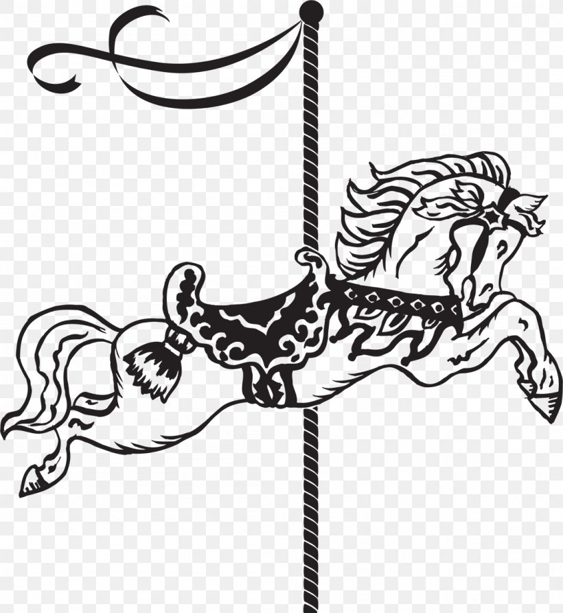 Horse Black And White Carousel Line Art Clip Art, PNG, 1101x1200px, Horse, Art, Artwork, Black, Black And White Download Free