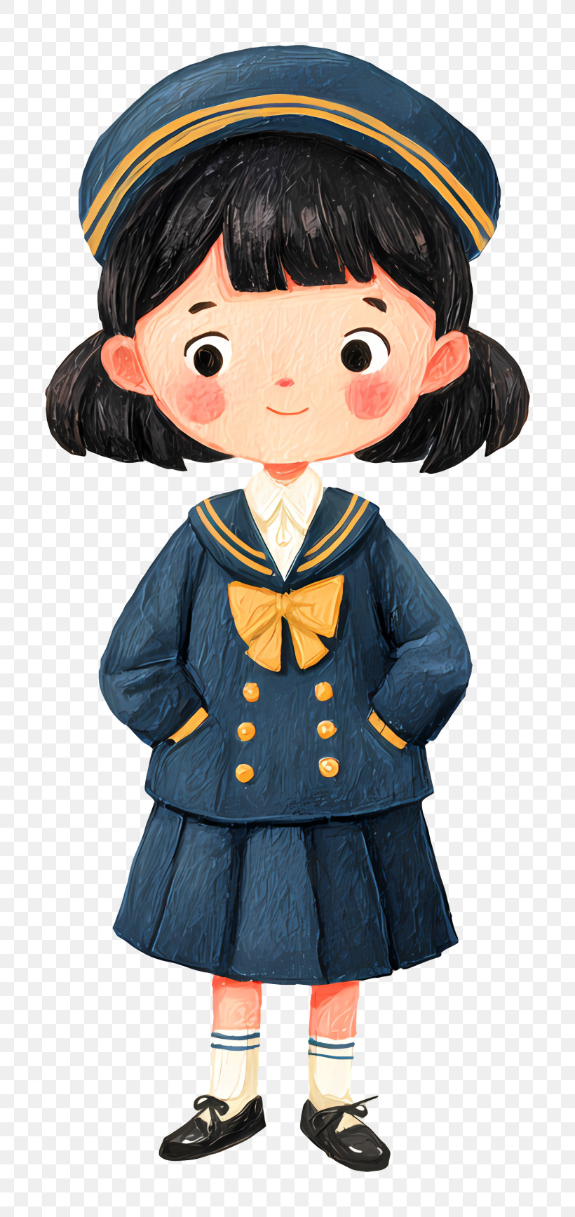 Little Girl In Uniform - Girl In School Uniform Illustration PNG
