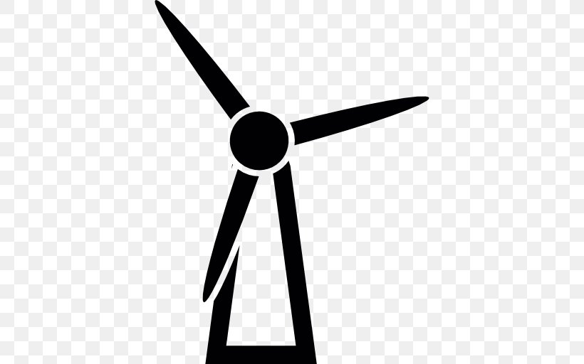 Windmill Wind Turbine Electricity Wind Power, PNG, 512x512px, Windmill, Black And White, Electricity, Energy, Mill Download Free