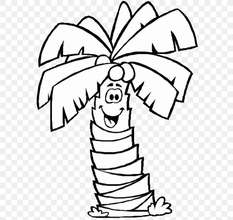 Coloring Book Palm Trees, PNG, 590x771px, Coloring Book, Blackandwhite, Book, Branch, Cartoon Download Free