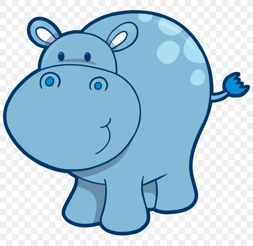 Hippopotamus Cuteness Cartoon Clip Art, PNG, 800x800px, Hippopotamus, Animal Figure, Area, Artwork, Blue Download Free