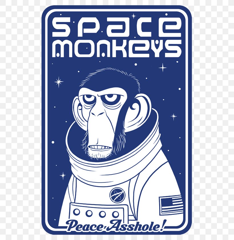 Monkeys And Apes In Space Tell 'Em Steve-Dave! Logo T-shirt, PNG, 565x839px, Monkeys And Apes In Space, Area, Astronaut, Black And White, Brand Download Free
