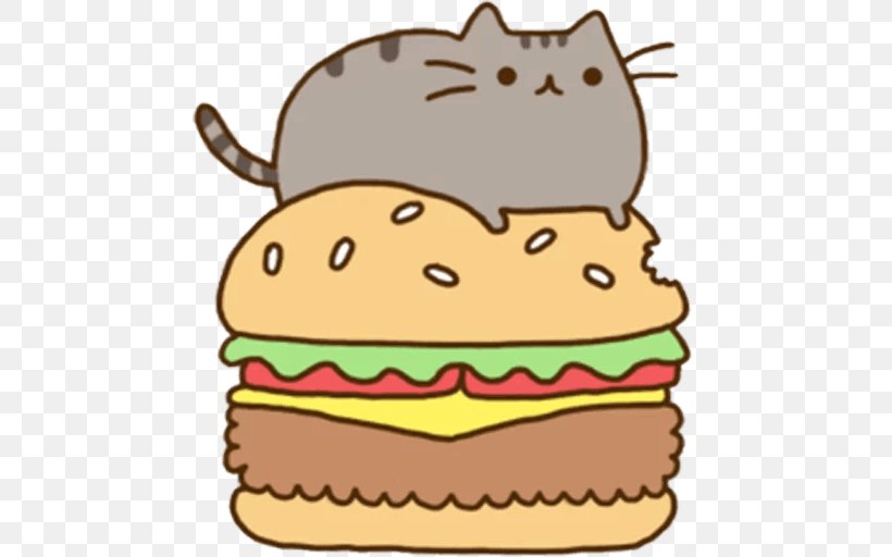 Pusheen Hamburger Fast Food Cat, PNG, 512x512px, Pusheen, Artwork, Cat, Cheeseburger, Cuisine Download Free