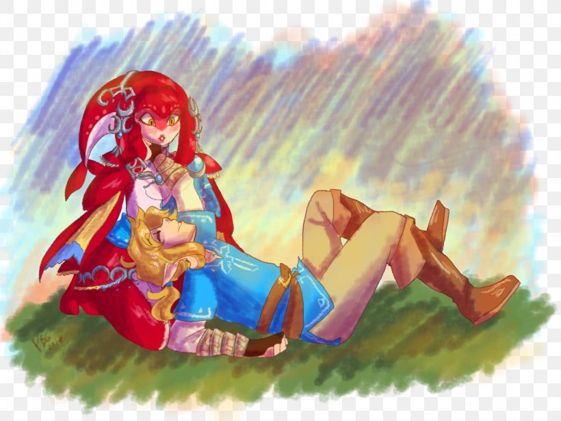 The Legend Of Zelda: Breath Of The Wild Link Video Game Mipha, PNG, 1280x960px, Watercolor, Cartoon, Flower, Frame, Heart Download Free