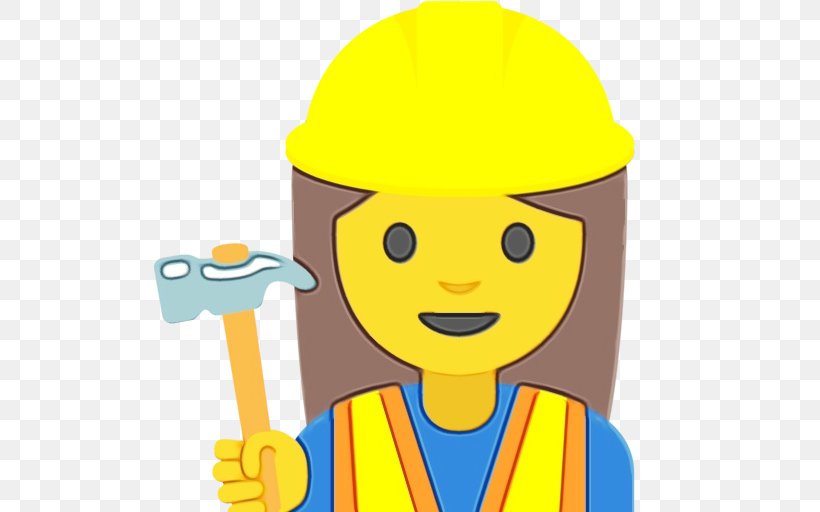 Yellow Background, PNG, 512x512px, Smiley, Behavior, Cartoon, Construction Worker, Headgear Download Free
