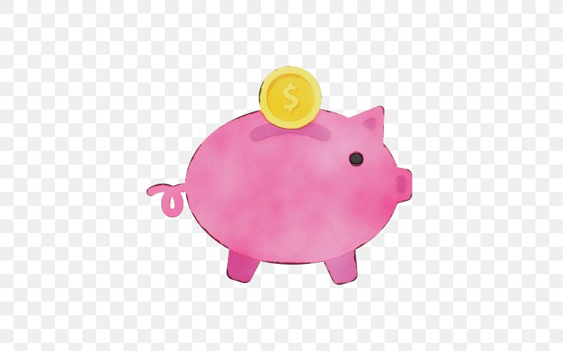 Piggy Bank, PNG, 512x512px, Watercolor, Domestic Pig, Money Handling, Paint, Piggy Bank Download Free