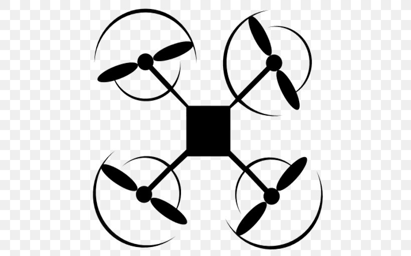 Quadcopter Unmanned Aerial Vehicle Propeller Multirotor Rotation, PNG, 512x512px, Quadcopter, Artwork, Black, Black And White, Clockwise Download Free