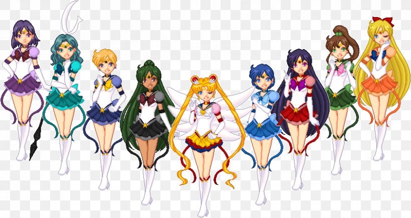 Sailor Moon Sailor Mars Sailor Jupiter Sailor Venus Sailor Senshi, PNG, 843x448px, Watercolor, Cartoon, Flower, Frame, Heart Download Free