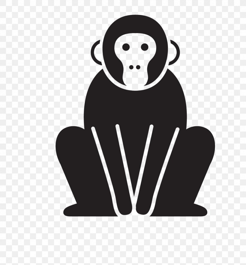Silhouette Monkey Image Vector Graphics Gorilla, PNG, 1214x1312px, Silhouette, Animal, Ape, Black, Black And White Download Free