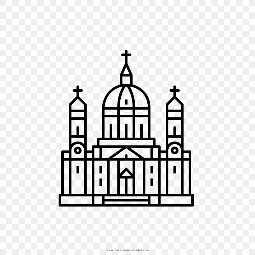 Drawing Church Coloring Book Cathedral Duomo, PNG, 1000x1000px, Drawing, Arch, Architecture, Area, Black And White Download Free