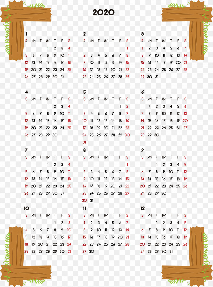 2020 Yearly Calendar Printable 2020 Yearly Calendar Year 2020 Calendar, PNG, 2232x3000px, 2020 Calendar, 2020 Yearly Calendar, Line, Printable 2020 Yearly Calendar, Text Download Free