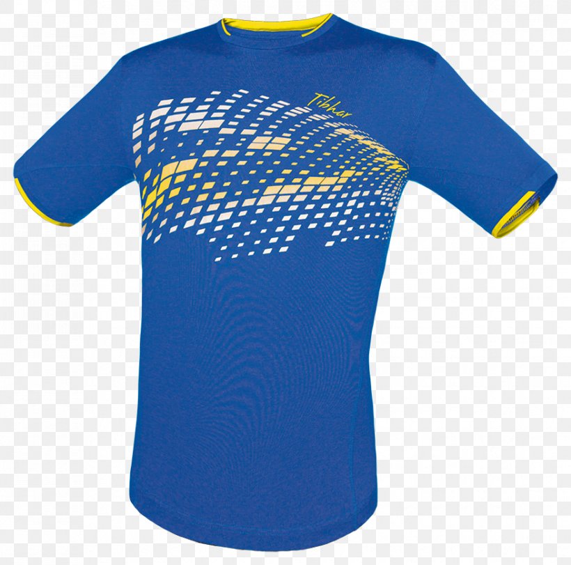 T-shirt Tibhar Ping Pong Blue Sports Fan Jersey, PNG, 877x868px, Tshirt, Active Shirt, Blue, Clothing, Cobalt Blue Download Free